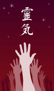 Reiki kanji and hands